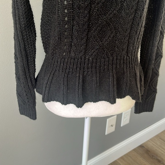 Scotch‎ & Soda Mille Nuits Cable Knit Peplum Sweater Black - Picture 3 of 10